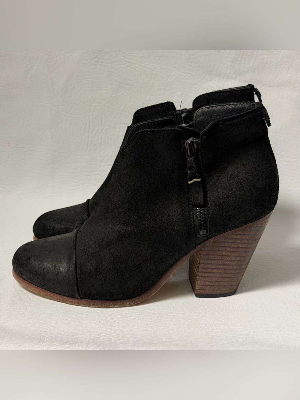 Rag & Bone women Ankle Boots Margot Black Suede Size 37.5/ Sz 7